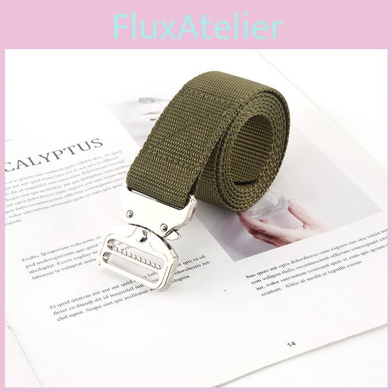 Solid Color Durable Canvas Belt With Fastopen Plastic Buckle For Leisure Sports