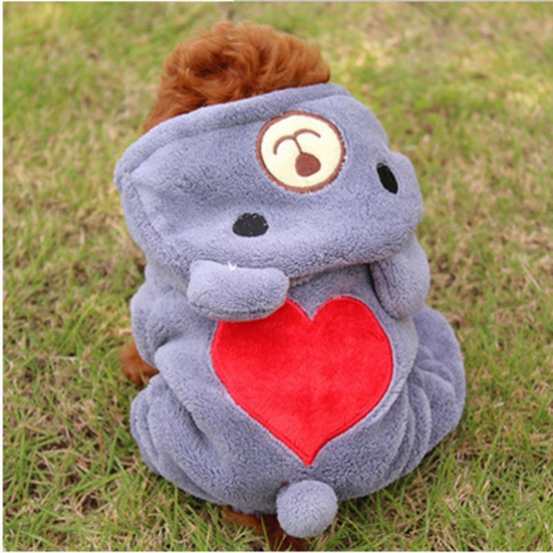 Autumn and Winter Teddy Vip Small and Medium-sized Pet Clothing Thickened Love Bear Four-legged Hedging