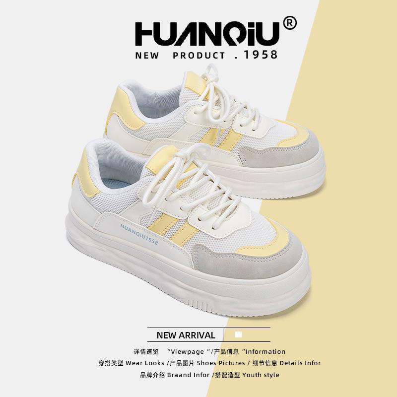 Globale vielseitige Mesh atmungsaktive dicke Grundplatten-Schuhe Damen ZHQ3058 Sommer neue Damenschuhe Studenten-Trend weiße Schuhe