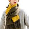 Wool Solid Cold Weather Gift Box Included [YKIbeauty] Cashmere-Touch Double-Faced Scarf, Large, Thick, Color, Fall/Winter Throw, Unisex, (Yellow)