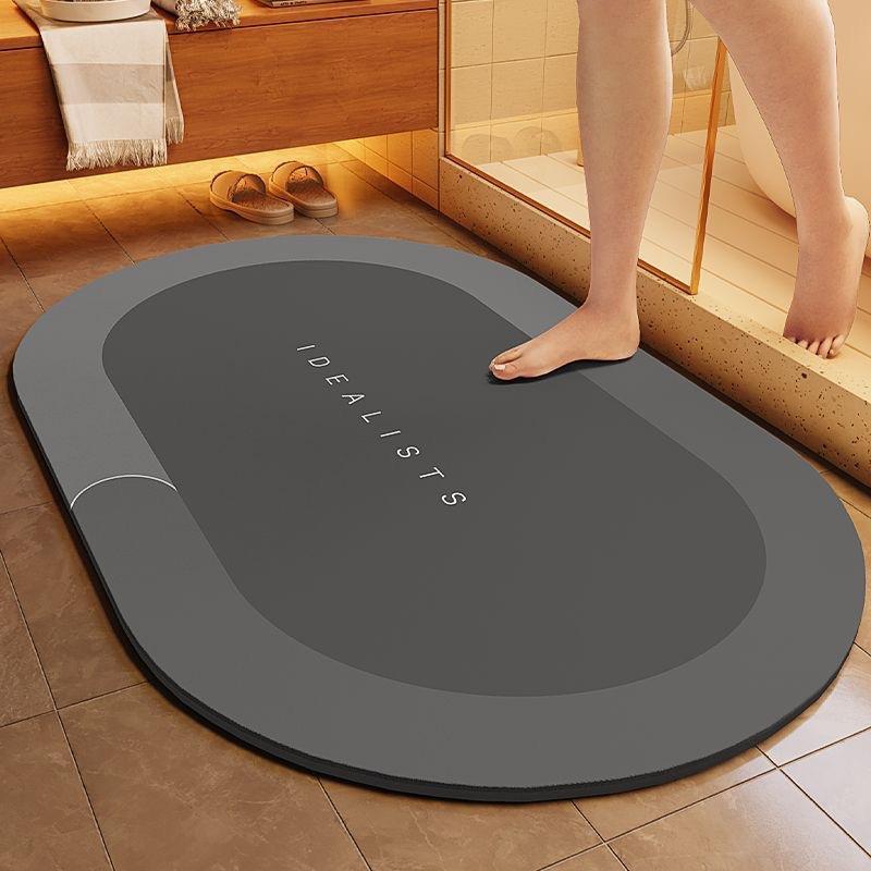 Diatomaceous Earth Bath Mat Super Absorbent Non Slip Fast Drying Soft Floor Mat for Bathroom Shower Laundry Bedroom Kitchen RV