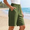 Women Loose Fit Elastic Waist Casual Shorts with Pockets Straight Leg Design Comfortable Mid Rise Relaxed Style for Everyday Wear