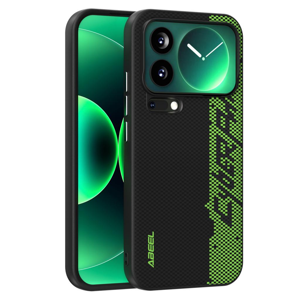 ABEEL For Xiaomi 17 Pro Max Magnetic Case Micro-Embossing 6D Printed PC TPU Aluminum Alloy Leather Phone Cover