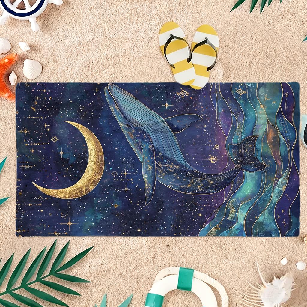 1pc Whale With Starry Sky Effect Beach Towel Large Quick-drying Towel Suitable for Beach Pool Yoga Towel Summer Gift for Friends