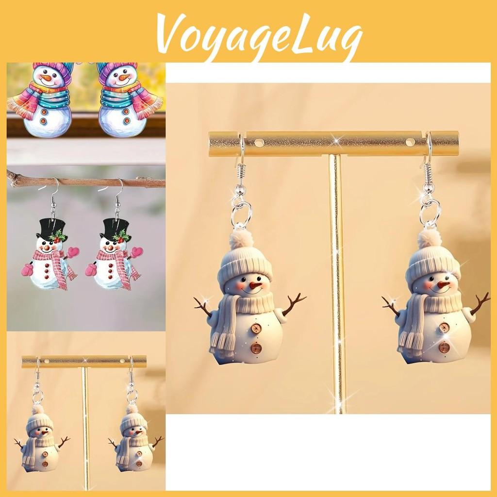 Adorable Snowman Acrylic Earrings For Winter Featuring Cute Scarf And Mittens Design