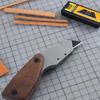 1Pcs Nat Handmade DIY Cutting Knife Sharp Blade Stainless Steel Leather Cutting Tools Walnut Handle Advanced Leather Making Tool