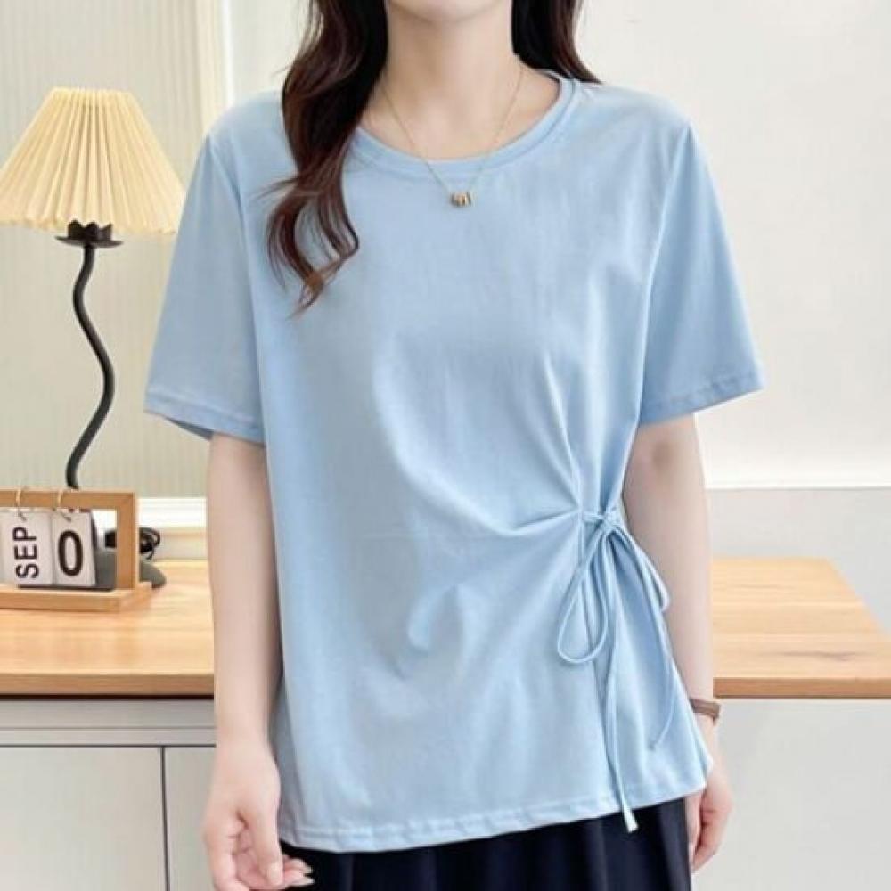 Navava Women WaisT Ribbon PoinT ShorT Sleeve T shirT nT2699