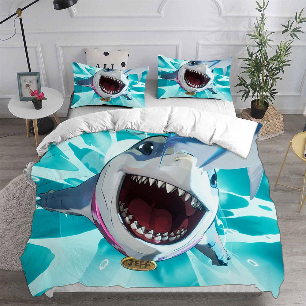 Jeff Shark Bedding Sets Quilt Bed Cover Comforter Duvet Cover Pillow Case 2-3 Pieces Sets Kids Adult Bedroom Decoration