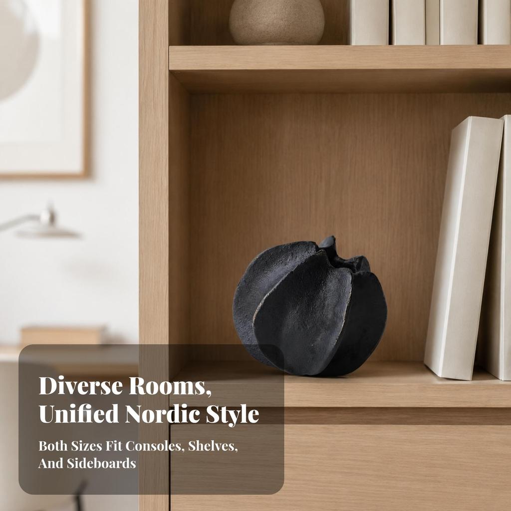 Sculptural Metal Sculpture | Vase Ornament, Minimalist, Tabletop for