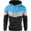 Men's Fashionable Printed Hooded Sweatshirt - European & American Casual Sports Color Block Top for Spring & Autumn