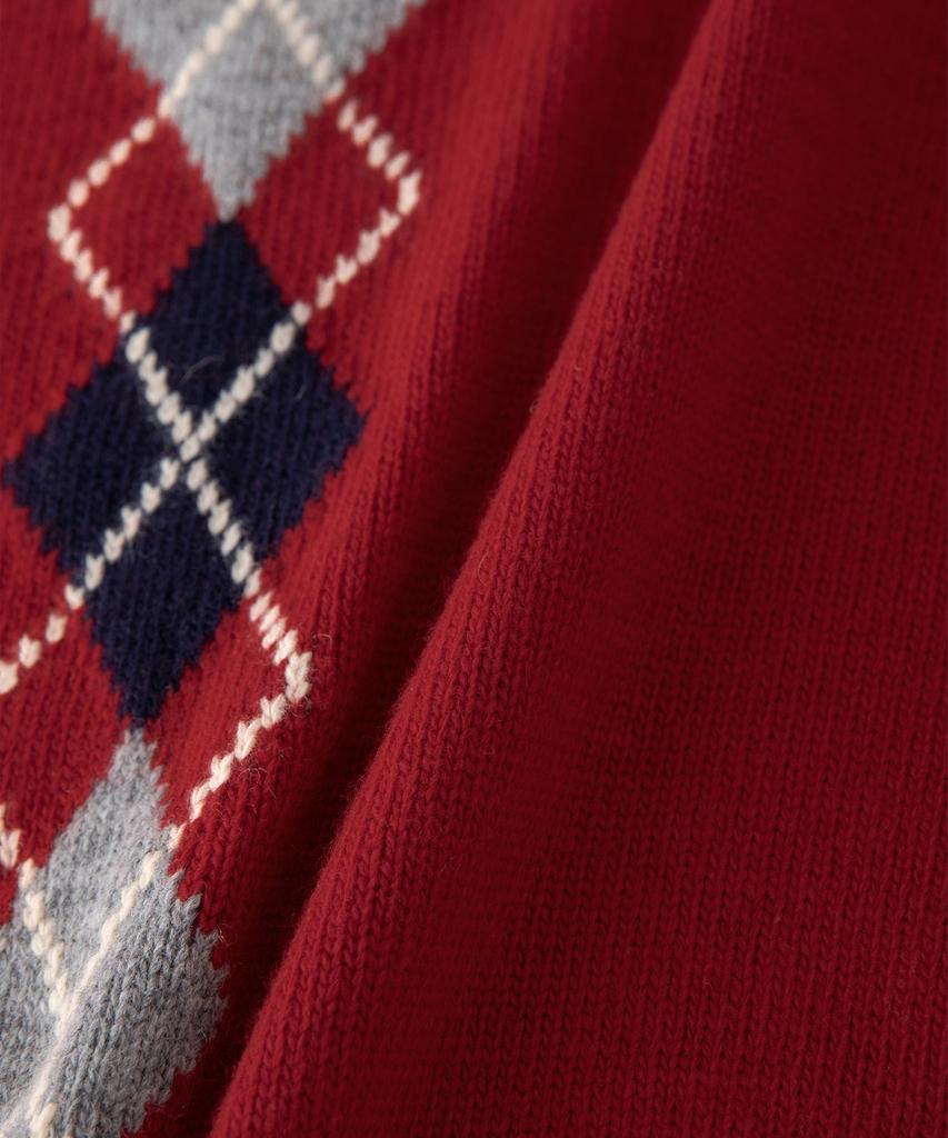 Sseomweeobeoteo Noelle Argyle Knit - Red
