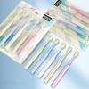 5/10Pcs Macaron Color Roman Column Handle Non-Slip Mountain-Shaped Bristle Brush Head Manual Toothbrush Best Gift for Christmas, Halloween,