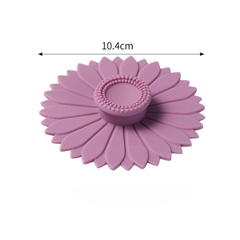 Silicone Sunflower Water Cup Lid Reusable Seamless Leakproof Cup Cover Dust-proof Sealed Coffee Mug Lids Glass Cup Lid