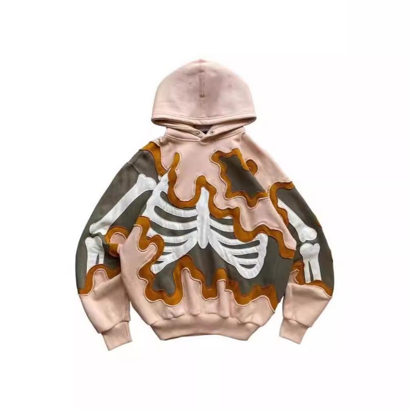 American Y2K street personality trend dark retro ins3D printing men and women with the same loose hooded sweater