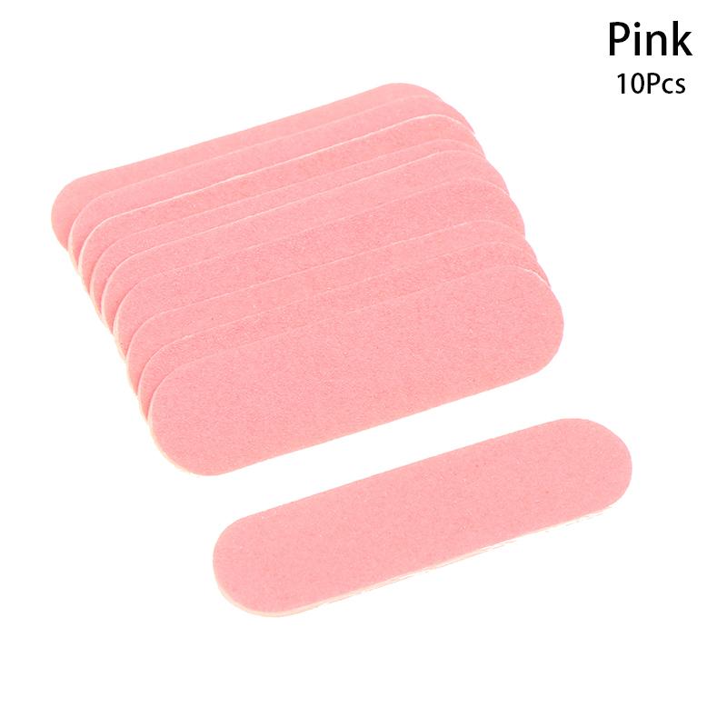 

10Pcs Double Side Nail Polish Sanding Disposable Mini Nail File Buffer Strips Grinding Polishing Manicure Care Tools Pink