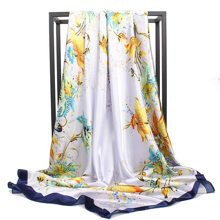 მაღალი ხარისხის ძვირადღირებული აბრეშუმის შარფები თავსაბურავი შარფები კისრის შარფი ქალებისთვის ჯაჭვი აბრეშუმის შარფი ქალის დეკორატიული შალი