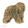 Polish Lowland Sheepdog, PON, Valee Sheepdog II - gold-plated pin brooch, elegant dog ornament, unique pin by Art-Dog brand