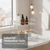 Desktop Storage Rack with Guard Rail Multipurpose Shelf Stable for Desk