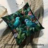 2D flat- Tropical Teal Parrot Jungle Floral Throw Pillow Cover Botanical Greenery Cushion Case for Home Sofa Bedroom Decor