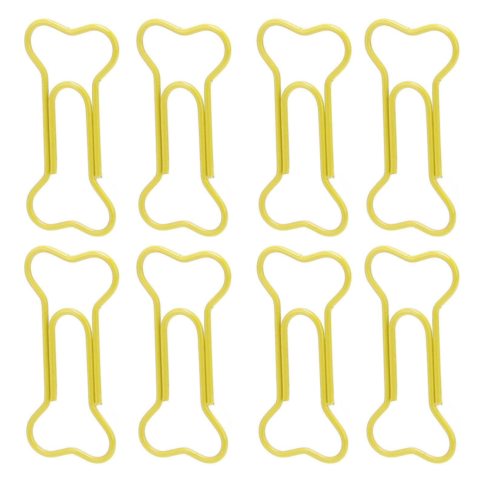

100pcs Colored Dog Bone Shape Paper Clips Black Lightweight Notebook Document Organizing Wire Bookmark Clips Yellow жёлтый