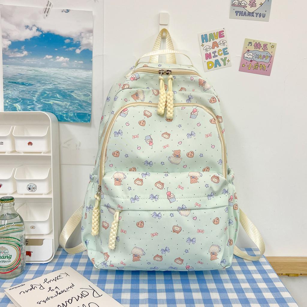 Schoolbag schoolbag junior high school girls 1011 summer new high school college students printed backpack versatile large capacity computer backpack