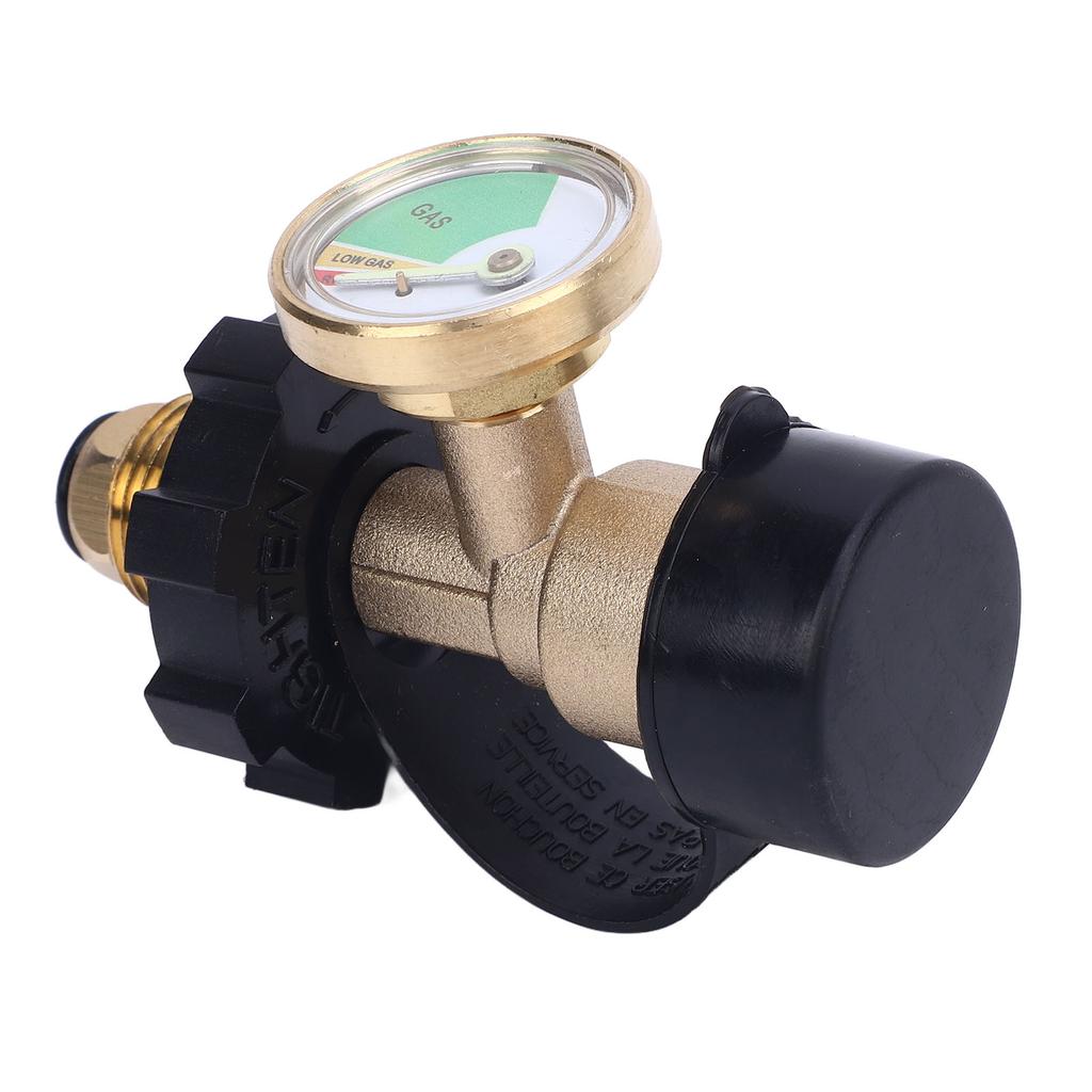 100lb LP Tank Adapter met Manometer 0 tot 100lb Converteert Pol naar Qcc1 Type 1 LP Tank Ventiel voor RV Camper Aanhanger