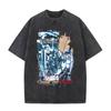 Anime Giapponese Seriale EsperiUnisexts Lain Vintage Lavato Maglietta Unisexga Iwakura Ragazza Sci Fi T-shirt Unisex Cotone Casuale Maglietta