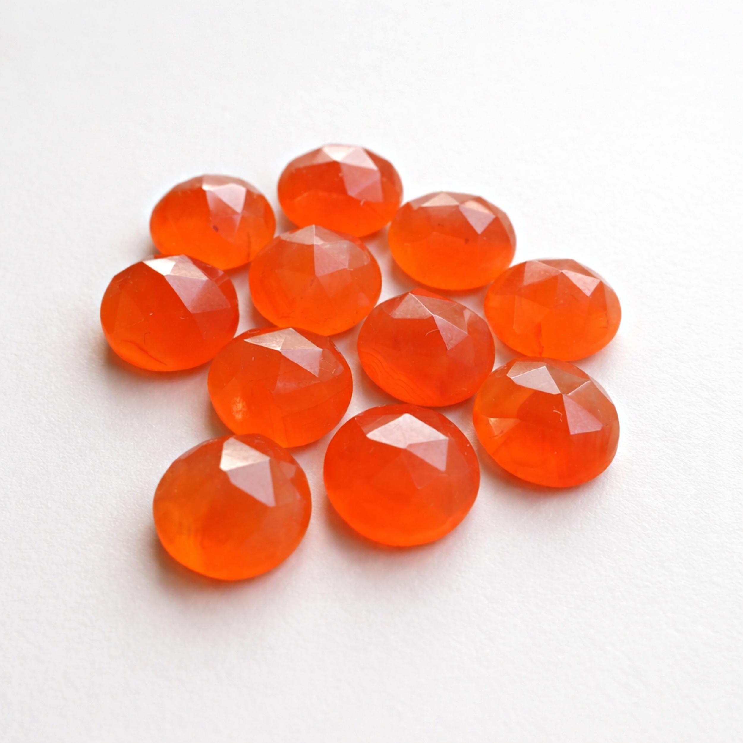 Красные камни сердолика, Круглые фасетчатые кабошоны из сердолика, Оранжево-красные полудрагоценные камни 5mm