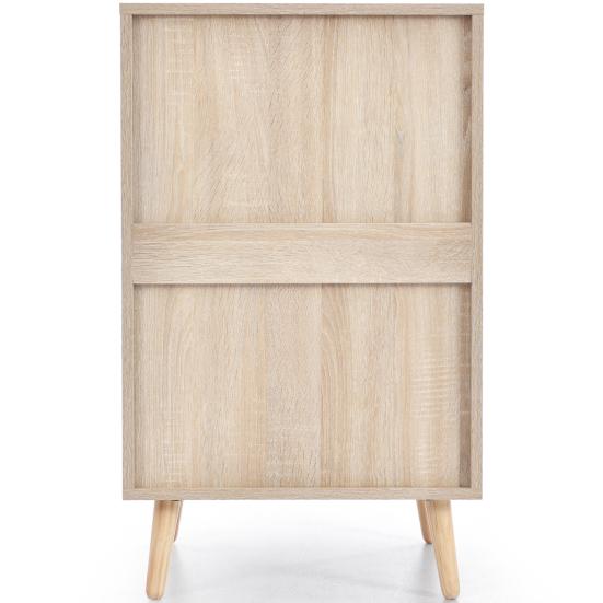 Solid Wood Legs Large Capacity Drawer Cabinet Bedroom Nightstand Sideboard with 3 Drawers