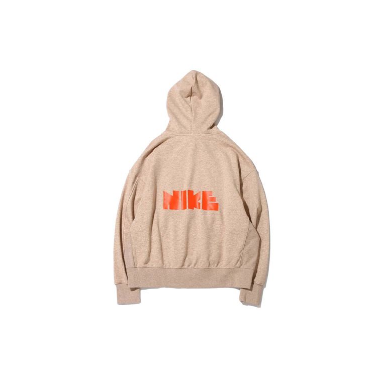 Nike X Atmos Collaboration WMNS NSW Circa Series Oversized Logo Hoodie Women Hoodie Pink Beige DM6776-200