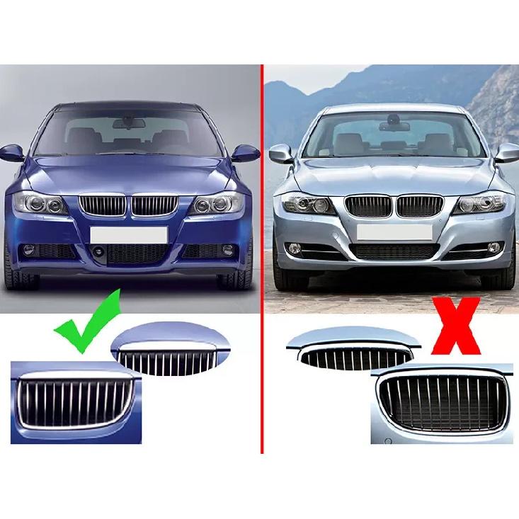 For BMW 3-Series E90 E91 2005-2008 Car Styling Diamond Grille Kidney ABS Front Hood Racing Grill Black Silver Auto Accessories