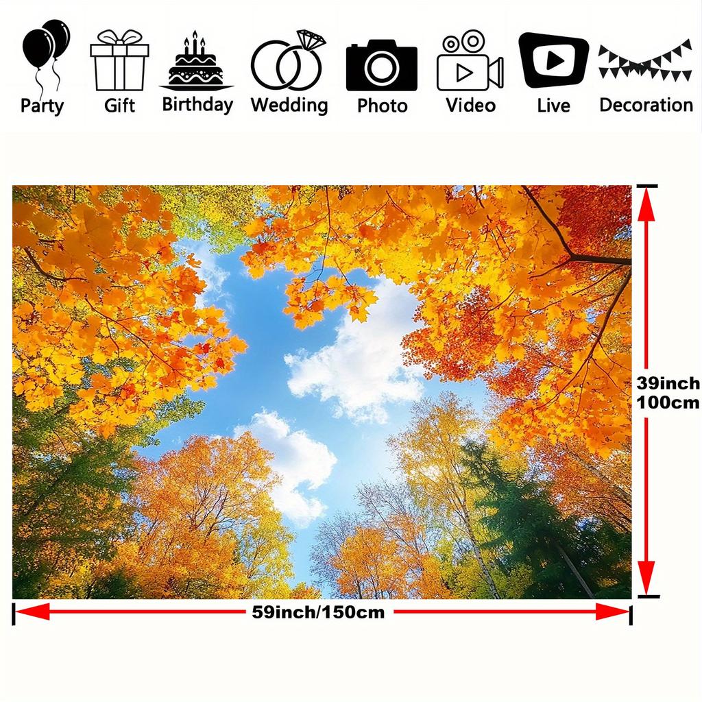 One item 2D party background autumn decoration background flag autumn leaves wind party decoration.PMJ