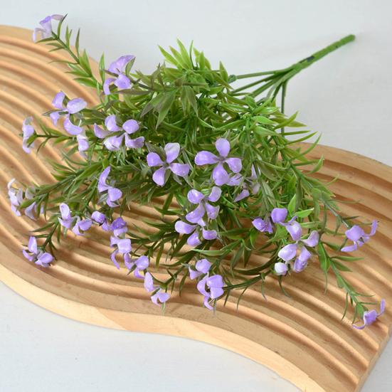 Artificial Flower 5 Stems Fake Wildflower Bouquet with Leaves for Wedding Centerpieces Floral