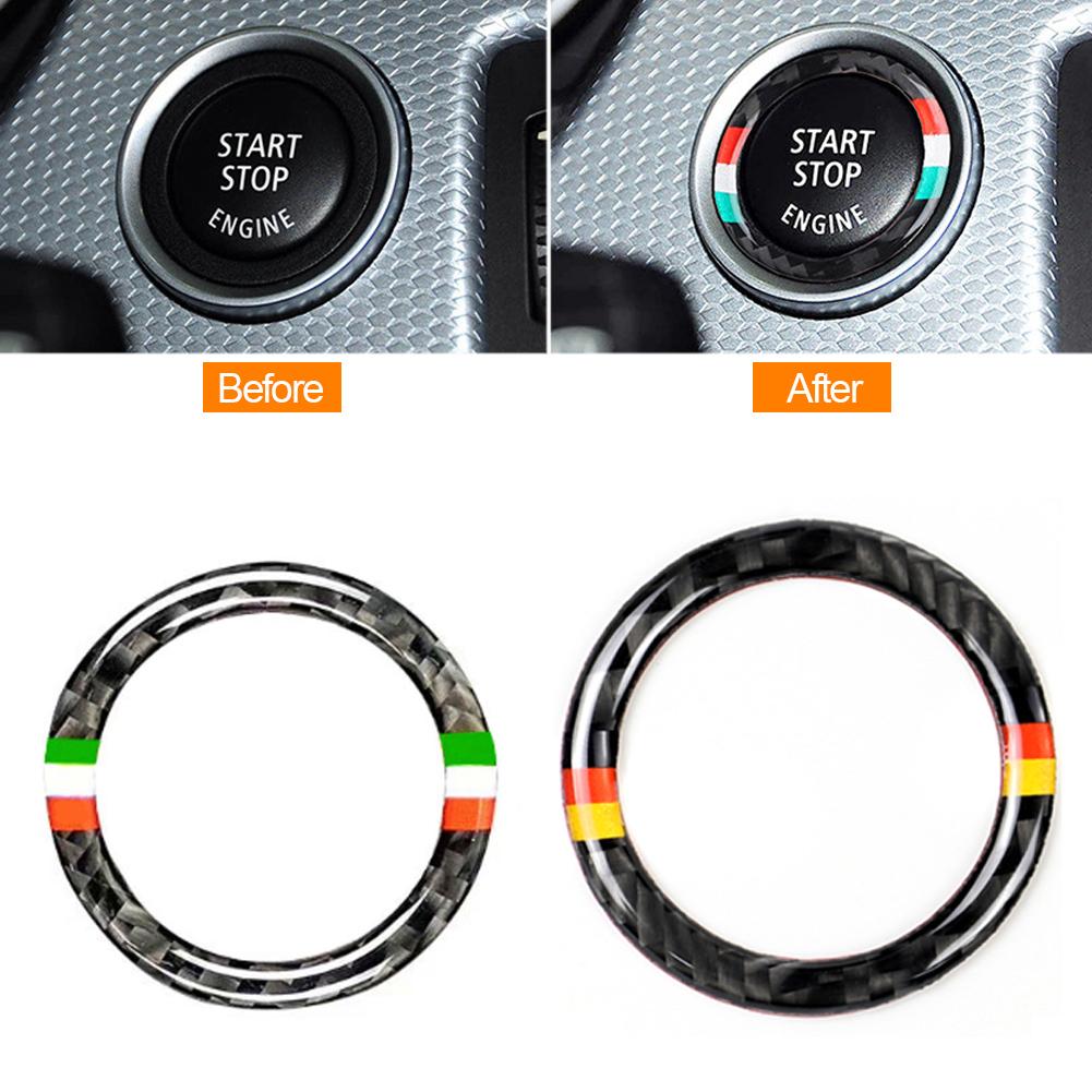 Car Engine One Start Stop Push Button Ignition Key Circle Sticker Trim Decal For BMW 3 Series E90 E92 E93 320i Z4 E89 2009-2012