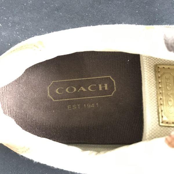 Coach Canvas and Leather Shoes Sneakers Beige Size 6 23.0