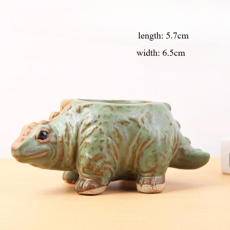 Cartoon Dinosaur Shaped Succulent Cactus Ceramic Personality Small Potted Flower Pot and New Style Indoor Cultivation Universal