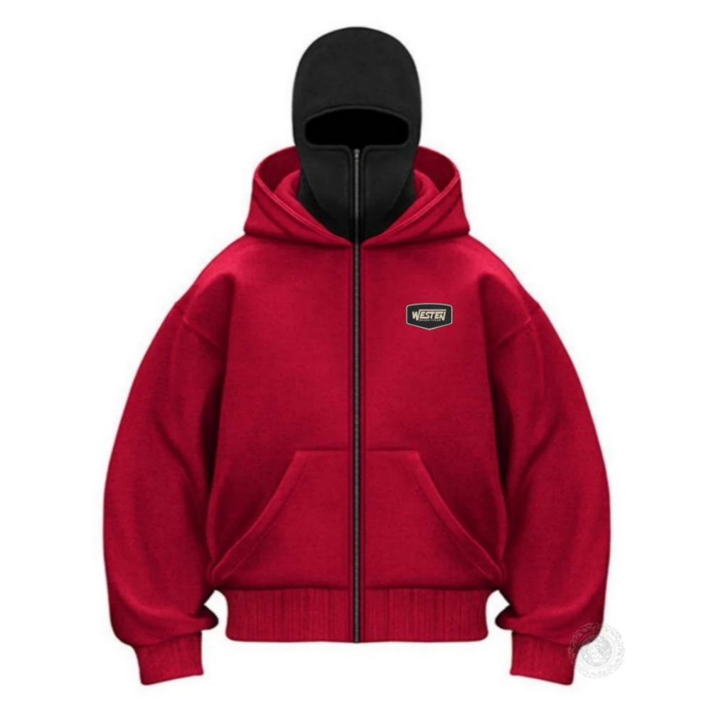 

Осень-Зима 2025 Новая Мужская и Женская Повседневная Спортивная Одежда с Дизайном Маски с Капюшоном, Спортивная и Модная XXXL красный