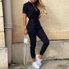 BITCED Women's Fashion Casual Short Sleeve POLO Neck Jumpsuit