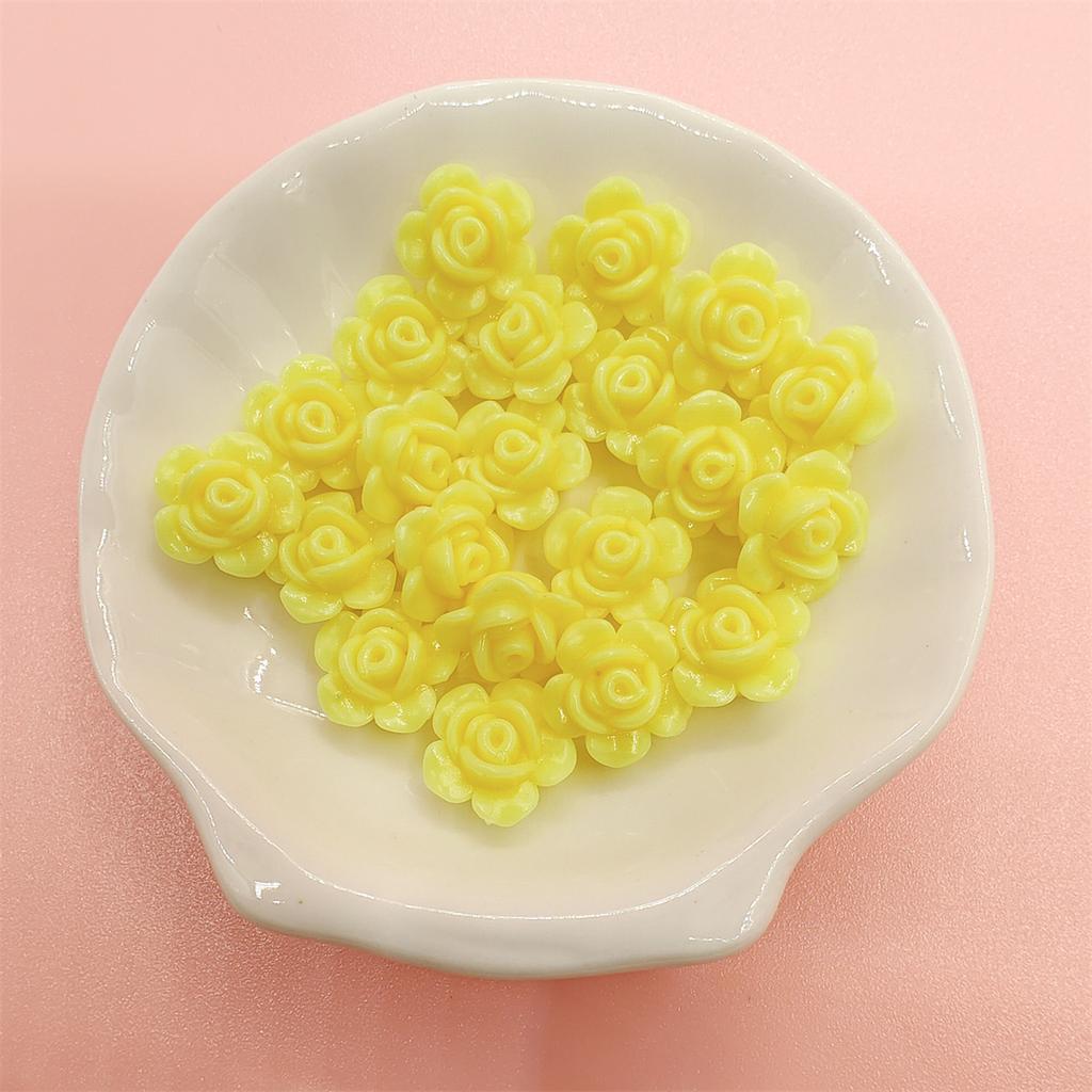 100 Stück Bonbonfarbene lose Perlen, Rosenblüten-Perlen, mehrfarbig, Schmuckzubehör, DIY-Perlen, handgefertigte Materialperlen zum Basteln