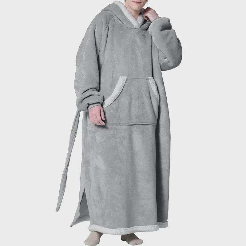 Cozy Hooded TV Blanket: Warm Fleece Pajamas & Robe for Autumn/Winter