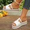 Hemp Rope Large Size Thick Sole Outer Wear Beach Shoes Women's Muffin Bottom Casual Cool Slippers