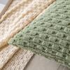 Green Pillow Covers Spring Decorations Boho Striped Corduroy Throw Pillow Cases Soft Plush Farmhouse Couch Cushion Case 45x45CM