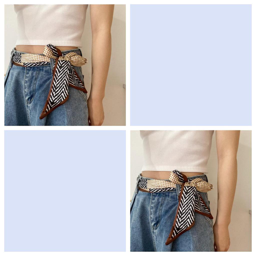 Damski Jedwabny Szalik Pasek Podkreślający Talię do Dżinsów - Stylowy Letni Dodatek