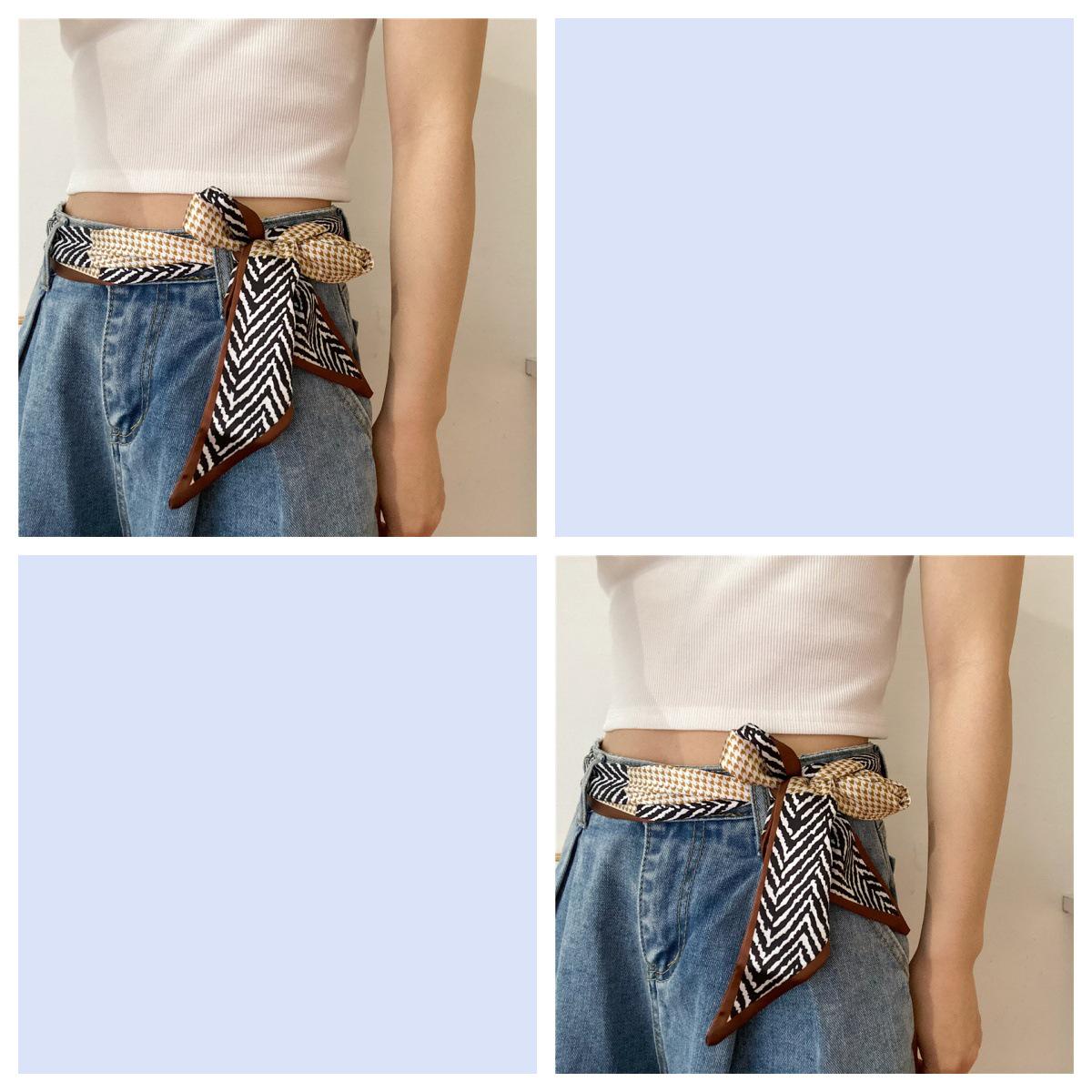 Женский шелковый шарф пояс для джинсов - Стильный летний аксессуар