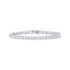 Shevalues Women 14K Gold Plated 3mm Classic Tennis Bracelet Lady Exquisite Luxury Cubic Zirconia Bracelets Jewelry For Gift