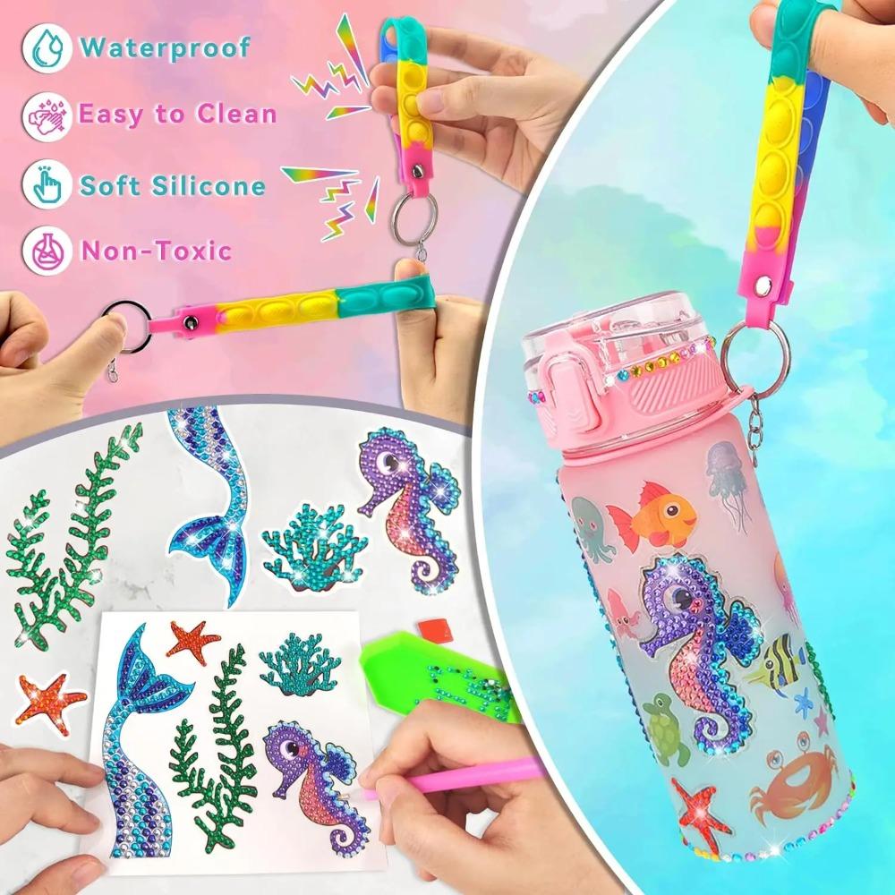 DIY Sada pro výrobu láhve na vodu pro děti, Dekorativní sada malířského umění, Kreativní ručně vyráběné hračky, Dárek k narozeninám pro dívky