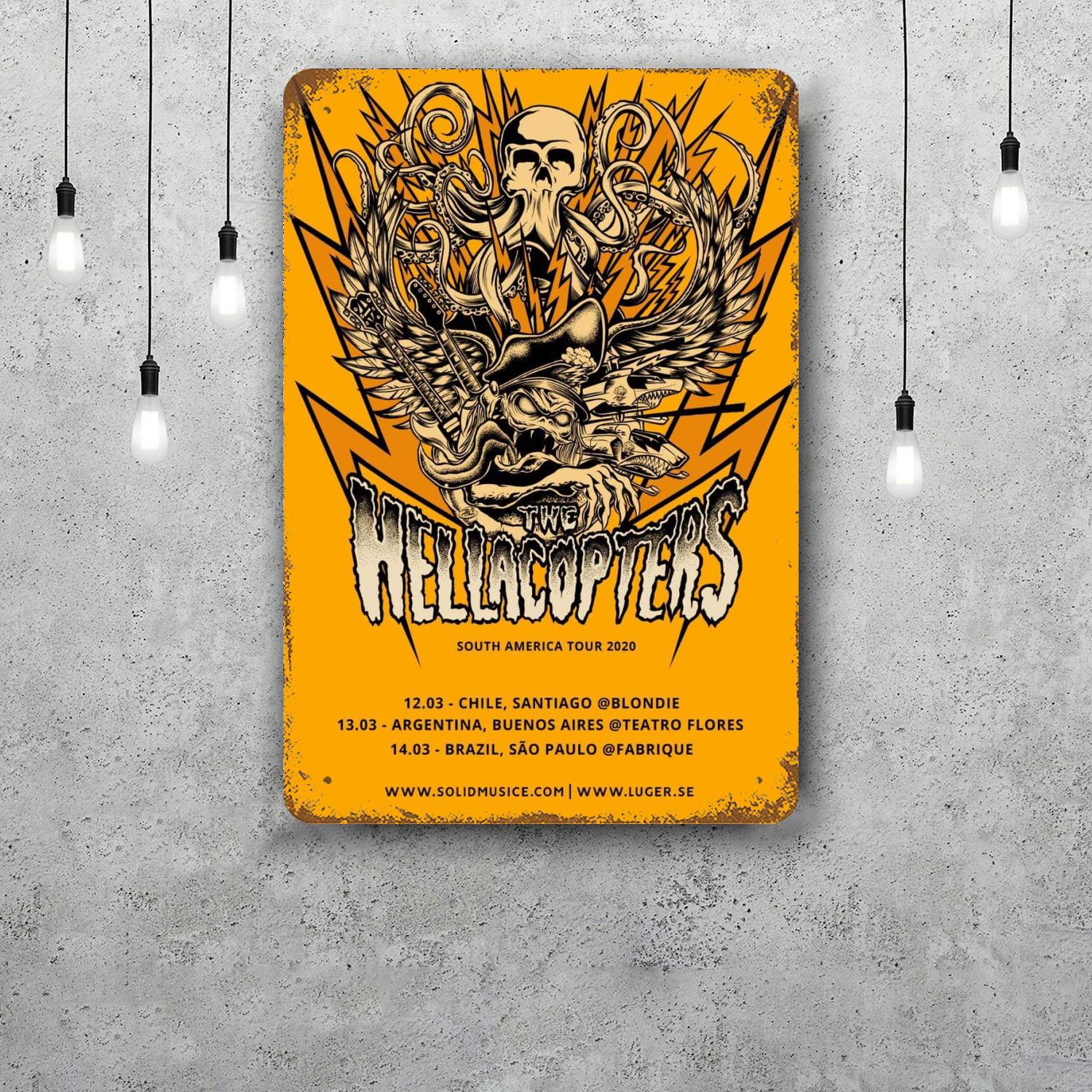 

The Hellacopters Funny Bar Metal Sign Retro Plaque Vintage Sign Alcohol Drinker Pub Club Man Cave Kitchen Wall Decoration 20x30cm（7.8x11.8inch）