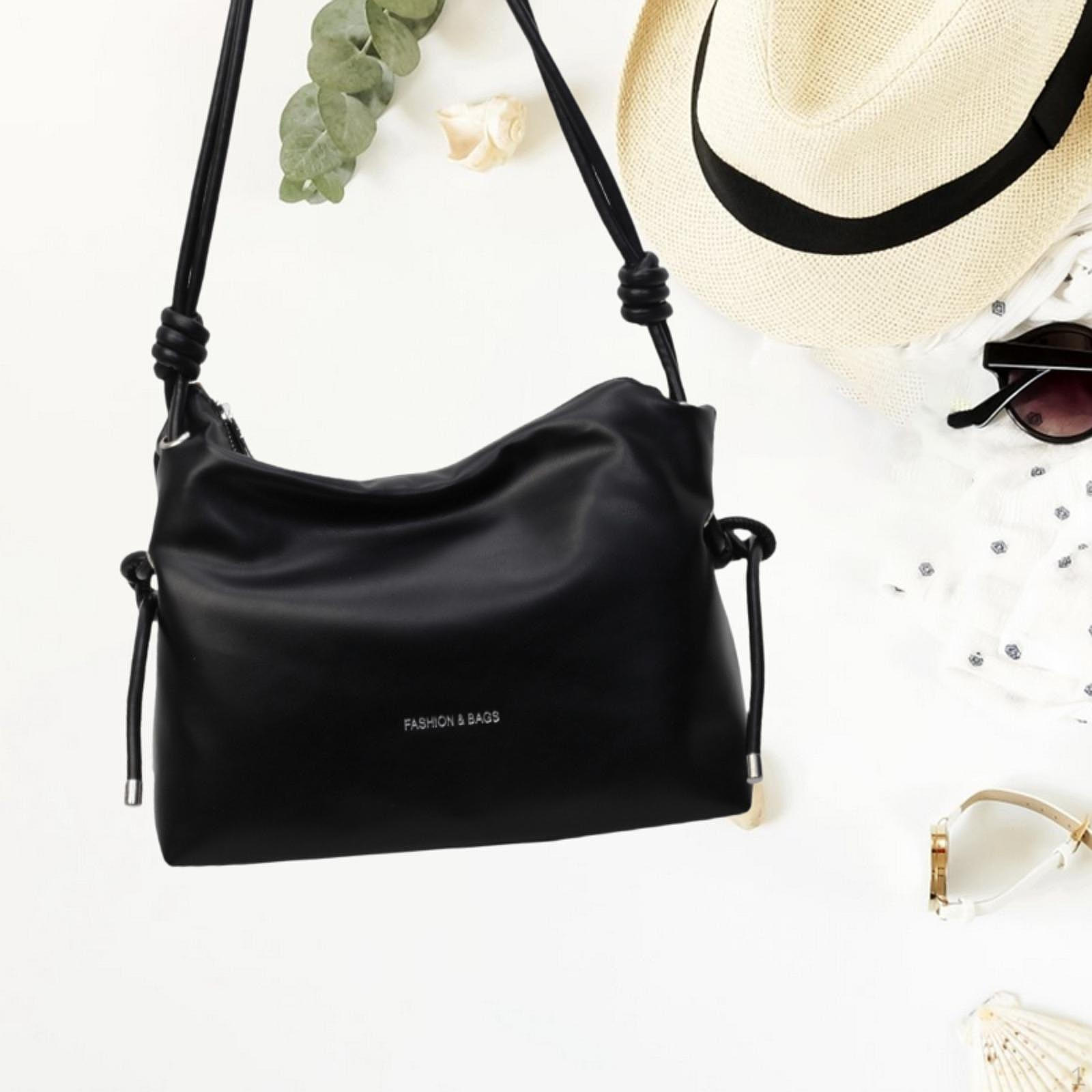 Женская наплечная сумка повседневная универсальная сумочка для весеннего отпуска дня рождения чёрный 1270₽