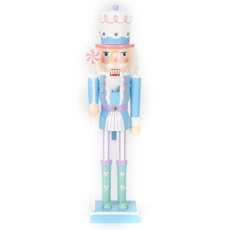 Dekorative Weihnachts-Süßigkeiten-Nussknacker-Soldaten-Ornament 25cm Holzmodell Zubehör für Zuhause Bar Bücherregal Partydekoration