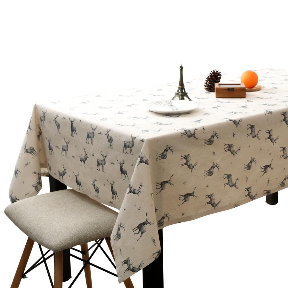 Elk Tablecloth Fabric Cotton And Linen Literature And Art Home Coffee Table Dining Table Cloth Rectangular Table Cloth Table Cloth Desk